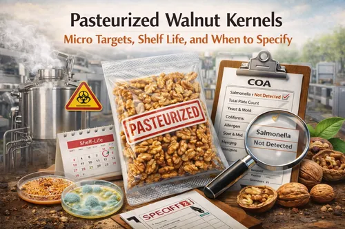 Pasteurized Walnut Kernels: Micro Targets, Shelf Life, and When to Specify - Walnut Industrial Applications — Atlas Nut Supply