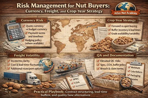 Risk Management for Nut Buyers: Currency, Freight, and Crop-Year Strategy - Global Almond & Walnut Market — Atlas Nut Supply